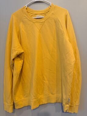 Pact Yellow Organic Cotton Loopback Terry Sweatshirt Size XL